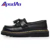 Mocasines con Flecos Transfronterizos para Mujer, Zapatos de Cuero Genuino de Caña Baja con Patrón de Lichi de Grano Superior, Zapatos Martin Versátiles Ligeros para Estudiantes