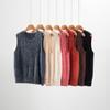 Chaleco de Cachemir para Mujer 100% Cachemir Puro Más Fácil de Combinar Casual Color Sólido Casual Cuello Redondo Jersey de Punto