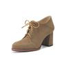 Zapatos de una sola capa para mujer Chunqiu Punta cuadrada Suela gruesa Tacón grueso Tacón alto Correa frontal Boca profunda Tacones altos para mujer Tacones altos casuales