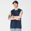 Camiseta sin mangas de nuevo estilo 2026 para hombre, Marca de tendencia de verano, Estampado de letras retro americano, Chaleco holgado de cuello redondo para fitness