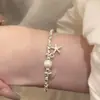 Pulseira de liga, pulseira de estrela-do-mar prateada, design de nicho popular, pulseira para melhor amiga/menina, acessório de alta qualidade.