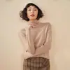 Nuevo Suéter de Punto de Cachemir de Alta Gama para Mujer Otoño/Invierno 2026 Ropa Lista para Usar Cuello Alto Plano Suéter de Punto de Cachemir Top Básico de Cuello Semi-Alto