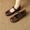 Novedad Otoño 2026 Zapatos Planos Bajos Retro con Perlas de una Sola Tira y Punta Redonda con Suelas Suaves para Comodidad y Versatilidad