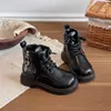 Botas Martin versátiles estilo británico retro para niñas, nueva colección otoño/invierno 2026, con cremallera lateral, elegantes botas de cuero para niños, botas de motociclista