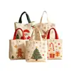 Bolsa de lona de Natal transfronteiriça, bolsa tote de maçã criativa para crianças, bolsa de presente de doces de véspera de Natal, feita sob medida