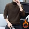 Suéter Gola Alta Masculino Cor Sólida Outono e Inverno Camisa Tricotada Casual Coreana com Fio da Moda Roupas Camiseta Base 7003
