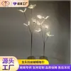 Adereços de Decoração de Casamento Acrílico 5 Cabeças Brilhantes Borboleta Escovada Decoração de Palco Decoração de Passarela Enfeites