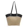 Bolsas Tejidas a Mano para Mujer 2025 Nuevas de Moda Bolsas de Paja Bolsos de Hombro para Vacaciones de Verano en la Playa Bolsas Tote para el Trabajo