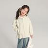 Pudding Haru Jaqueta infantil com capuz, folgada, com cordão na cintura, design casual para meninas, blusa de primavera para bebês