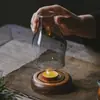 Portavelas Zen Estilo Dinastías Tang y Song, Pantalla de Vidrio a Prueba de Viento, Lámpara Pequeña de Cera Retro China, Decoración para Sala de Té