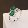 Zhen Rong desea el más vendido color popular europeo y americano anillo de circonita con forma de doble corazón de amor chapado en plata s925 anillo de circonita
