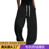 Calça esportiva casual masculina Amazon, forrada com fleece, tamanho europeu, para outono e inverno, corte reto solto, calça esportiva versátil de malha