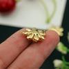 Pulsera y collar con cadena de loto en flor, con cuentas y pieza de conexión de doble agujero bañada en oro y cobre.