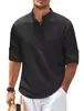 Camisa masculina de manga longa atacado do fabricante, camisa de gola alta com meia-botão, camisa xadrez de abacaxi, top casual masculino