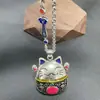 Pingente Gato Vazado Esmaltado Wenyi Fan Guofeng Pingente Gato Auspicioso Azul Queimado Retrô para Presente de Aniversário de Amigos
