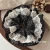 Luxo Leve alta qualidade Indústria Pesada Renda Floral Argola de Cabelo Corda de Cabelo Acessório de Cabeça Feminino Alta Qualidade Elegante Argola de Laço Pregueado Vintage