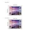 Pegatinas de Pared 3D de Paisaje Marino de Playa Transfronterizas, Ventana Falsa, Dormitorio, Sala de Estar, Paisaje, Pintura Decorativa de Pared, Arte de Pared, Adhesivo Autoadhesivo