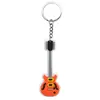 Serie de Guitarra Más Vendida Transfronteriza Llavero Colgante para Mochila Llavero Accesorios DIY Llavero de Goma Blanda de PVC Decoración