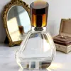 Frasco de perfume de cristal polido de alta qualidade de 50ml com tampa e spray de liga de cristal plástico, personalizável com logotipo, popular entre celebridades da internet