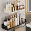 Estante de Almacenamiento de Cocina sin Taladro Montado en Pared Organizador de Botellas de Especias Multifuncional con Ganchos Colgador de Utensilios de Cocina Venta al por Mayor