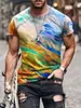 Camiseta Informal Deportiva con Cuello Redondo y Mangas Cortas, Estampado Digital 3D de Impresión Abstracta Tie-Dye, Superventas de Amazon