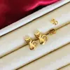 Pendientes de Gancho para Oreja con Nudo Ruyi Estilo Antiguo Chapados en Latón para Mujer, Pendientes de Flor de Lirio Cisne, Pendientes de Botón de Mariposa de Gama Alta de Nicho Venta al por Mayor