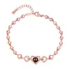 Pulsera de Proyección de Amor Europea y Americana Transfronteriza Foto Personalizada Moda Versátil Cadena de Amor de Circonita Joyería de Lujo Ligero