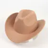 Chapéu de Cowboy Ocidental Europeu e Americano com Aba Curva Outono e Inverno Novo Chapéu de Jazz de Lã Retrô Chapéu Coco de Feltro Transfronteiriço para Homens e Mulheres