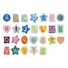 Patches Bordados de Letras em Inglês Tamanho Pequeno Decoração Pendurada DIY Patches Coração Estrela Emblemas Bordados de Letras