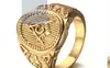 Ebay Anillo de titanio y acero europeo y americano joyería para hombre al por mayor anillo G masónico vintage de acero inoxidable HFJ155