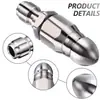 Bico de Rato d'Água Aço Inoxidável 1/4 Plug Rápido Um Frontal Seis Traseiros Bicos Limpeza e Desobstrução de Tubos de Esgoto 5000Psi