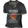 Camiseta de manga corta estampada de comercio exterior para hombre, camiseta de verano de manga corta con cuello redondo y botones de hip hop, top de moda para hombre, 2023