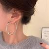 Aretes de Aro Grande Exagerados y Elegantes Torcidos Versátiles con Aguja de Plata S925 Diseño de Moda Aretes Exquisitos y Elegantes
