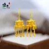 Nuevos Pendientes de Gancho para Oreja Estilo Chino Loft Palacio Linterna Pendientes de Boda Dorados Estilo Palacio Pendientes de Oro Arena de Gama Alta