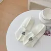 Meias fofas de desenho animado meias de cano médio infantis primavera e verão cachorrinho japonês bordado AB malha respirável meias cinzas estilo acadêmico