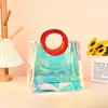 Bolso de PVC Personalizado Bolsa de Regalo de Plástico Transparente Láser Bolso Redondo Empaque Festivo Bolsa de Compras de Gama Alta