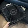Pañuelo de Seda 70 Cuadrado Moda Coreana de Alta Gama Versátil Profesional Seda Sintética Pequeño Pañuelo de Cuello Estampado Retro Pañuelo de Seda para Mujer
