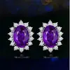 Aretes de moissanita simulación de transmisión en vivo para mujer estilo Ins amor plata de ley S925 circonita seis garras aretes de moissanita aretes