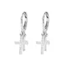 Brincos de Cruz com Diamantes de Camada Dupla Lindo Neutro com Franjas Cruzados Assimétricos Brincos Hip-Hop Punk para Homens e Mulheres
