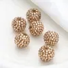 Bolas de Diamante Coloridas Cheias de Diamante para Cruzamento de Fronteira, Bola de Diamante de Cerâmica Macia com Furo Reto, Contas para Colar DIY, Acessórios para Chaveiro com Contas Penduradas