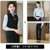 Servicio al cliente de banco OL, joyería, esteticista, recepcionista, uniforme de trabajo, traje sastre gris profesional para mujer