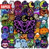 Compra direta internacional de 50 adesivos de fantasma roxos de Halloween para decoração de diário, capa de celular, copo de água, adesivos de PP à prova d'água