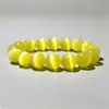 Pulsera Ojo de Gato Amarillo Dulce para Mujer Pulsera de Piedra Ojo de Gato Pulsera Brillante Regalo para Novia Estudiante Mejor Amiga Joyería