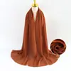 Lenço de chifon com pérolas transfronteiriço para mulheres, lenço bolha liso, lenço de cabeça versátil, atacado de fabricante malaio de lenços de seda