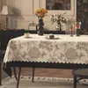 Toalha de Mesa Floral Estilo Americano Impermeável e à Prova de Óleo 2026 Luxo Leve Atmosfera de Alto Padrão Protetor de Mesa de Centro Protetor Retangular para Mesa