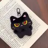 Novo Fofo Desenho Animado Gatinho Preto Pelúcia Chaveiro Boneca Brinquedo Máquina de Venda Pequeno Presente Atacado Presente para Estudante
