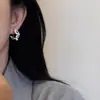 Pendientes de Plata S925 con Aguja, Trébol de Cuatro Hojas Mate y Perla, Pendientes de Flor Retro de Alta Gama de Corea del Sur, Versátiles