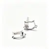 Stud de Labio de Aleación de Titanio F136 Stud de Oreja de Gato Kitty Orejera de Hueso de Oreja Incrustada de Circonita Dibujo Animado Lindo Cabeza de Joyería para Piercing de Titanio G23