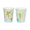 Conjunto de Talheres Descartáveis para Festa de Aniversário Sereia Azul Crianças Menina Decorativo Estampagem a Quente Bandeja de Papel Copo de Papel Tigela de Papel