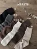 WTA878 Otoño Nuevo Calentadores de Piernas para Niños Bebé Color Retro Calcetines Holgados Calcetines para Pantorrilla Estilo Princesa Versátiles Calcetines de Moda